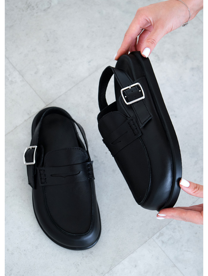 Клоги Barefoot кожа черный 8475-28