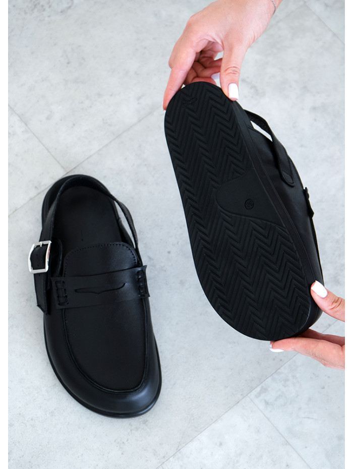 Клоги Barefoot кожа черный 8475-28