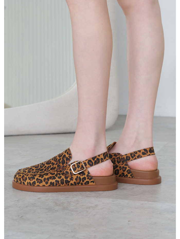 Клоги Barefoot кожа леопард 8469-28