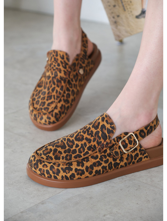 Клоги Barefoot кожа леопард 8469-28