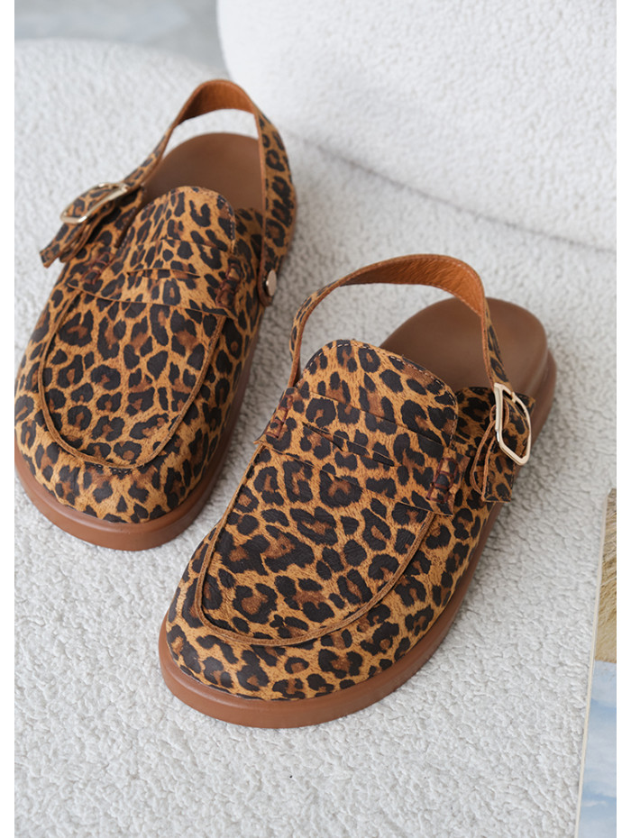 Клоги Barefoot кожа леопард 8469-28