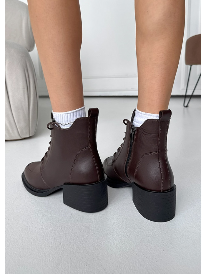 Черевики ботильйони жіночі шкіряні brown Lolita 8546-28