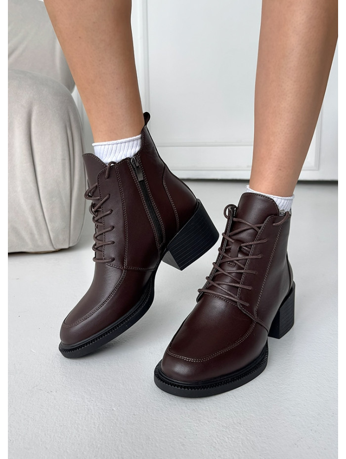 Черевики ботильйони жіночі шкіряні brown Lolita 8546-28