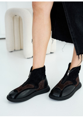 Ботинки Barefoot женские кожаные коричневые 8540-28