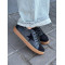 Кеди жіночі шкіряні чорного кольору із замшевою вставкою