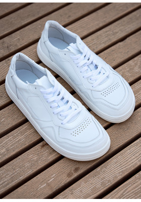 Кроссовки мужские BAREFOOT кожаные белые 8516-28