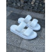 Шльопанці жіночі шкіряні білі на липучках 2203