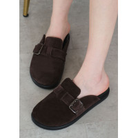 Шльопанці клоги замша brown 8465-28