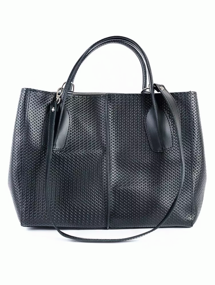 Шкіряна сумка чорна Lux 6759-11
