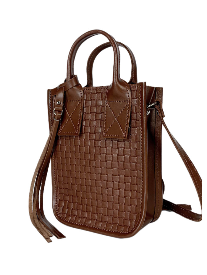 Сумка mini натуральна шкіра brown 8383-11