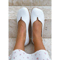 Туфлі балетки білі Barefoot шкіряні 8696-28