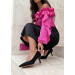Туфлі човники на маленькій шпильці чорна замша 8626-28