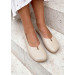 Туфли балетки бежевые Barefoot кожаные 8697-28