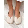 Туфли балетки бежевые Barefoot кожаные 8697-28