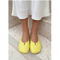 Туфли желтые балетки Barefoot кожаные 8699-28